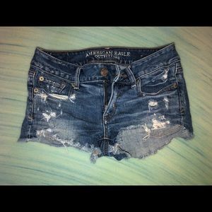 American eagle low rise ripped shorts